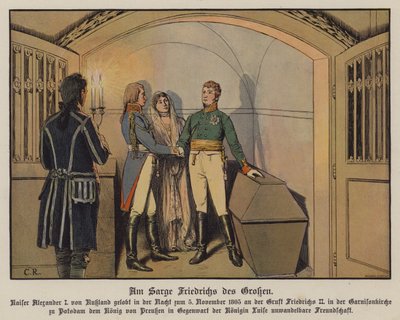Rusya Çarı I. Aleksandr, Kral III. Frederick William ve Prusya Kraliçesi Louise ile Potsdam