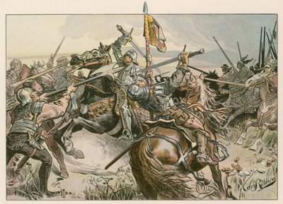 Albert Achilles in battle against Nuremberg in 1449.  by Carl Rohling