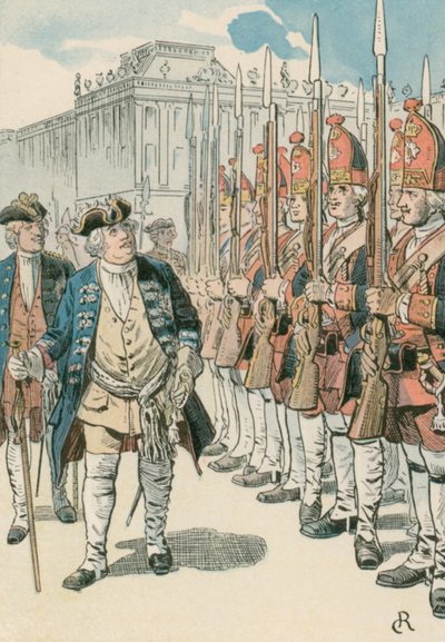 Friedrich Wilhelm I (1657-1713) with the Lange Kerls  by Carl Rohling