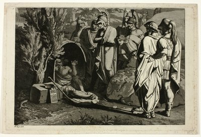 Diogenes, Alexandre ve Generalleri ile Küvetinde by Carl Russ