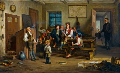 Yasak meyve (sınıfta, okul çocukları pipo içer) - Yasak meyve - Carl Bernhard Schloesser (1832