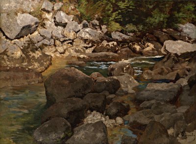 Kayalar ile Dağ Çayı, 1888-1889 by Carl Schuch