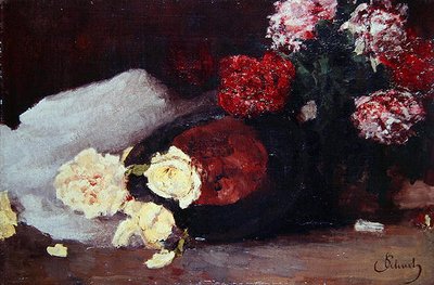 Çay Güllü Natürmort, 1885 civarı (tuval üzerine yağlı boya) by Carl Schuch