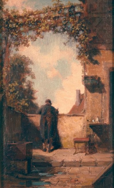 Terasta yaşlı adam by Carl Spitzweg