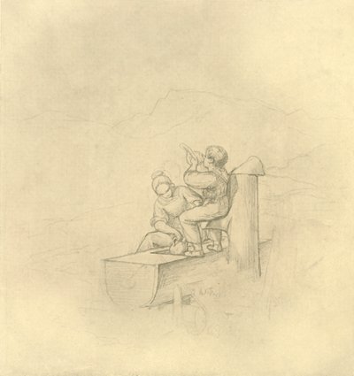 Am Brunnen, 19. yüzyılın ortaları, c1924. by Carl Spitzweg