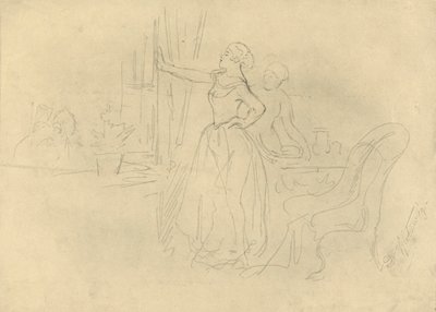 Am Fenster, 19. yüzyılın ortaları, c1924. by Carl Spitzweg