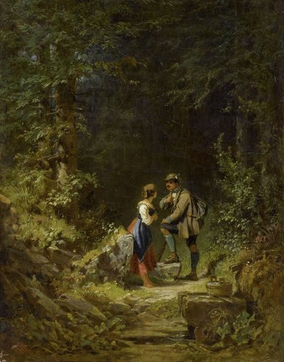 ormanda karşılaşma by Carl Spitzweg