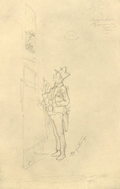 Der Gratulant, 19. yüzyılın ortaları, c1924. by Carl Spitzweg