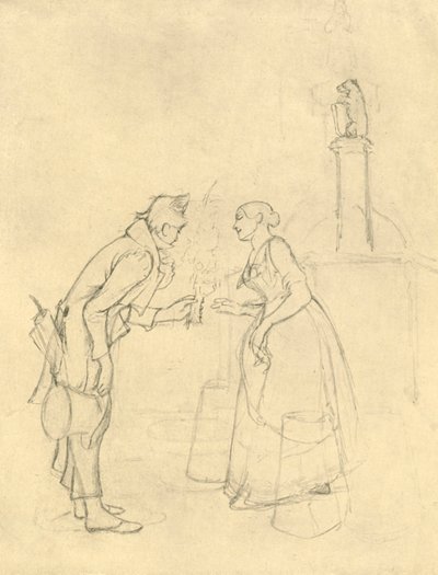 Utangaç Talip, 19. yüzyılın ortaları, c1924. by Carl Spitzweg