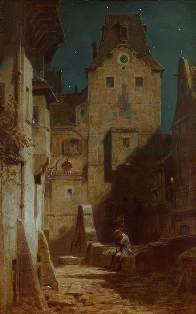 Gece bekçisi uyuyakaldı by Carl Spitzweg