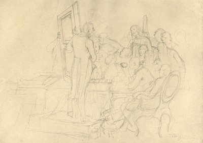 Die Kunstauktion, 19. yüzyılın ortaları, c1924. by Carl Spitzweg