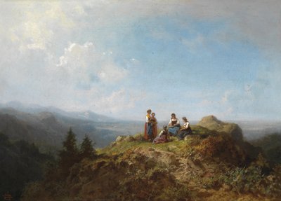 Alm üzerinde Dirndls by Carl Spitzweg