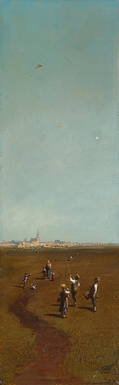 Uçurtma uçurmak. 1880/85 civarında by Carl Spitzweg