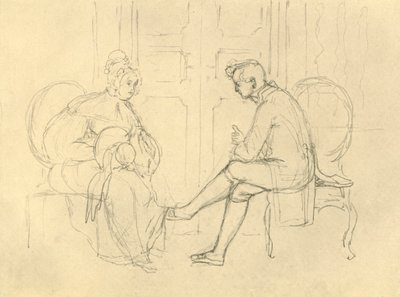 Ciddi Soru, 19. yüzyılın ortaları, c1924. by Carl Spitzweg
