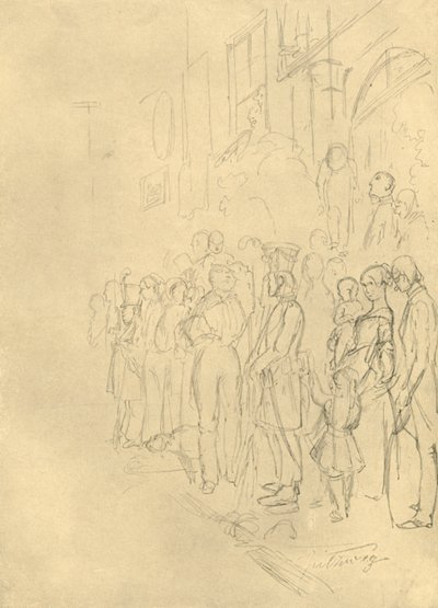 Alayı bekliyor, 19. yüzyılın ortaları, c1924. by Carl Spitzweg
