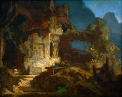 kayanın üzerinde şapel by Carl Spitzweg
