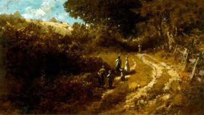 Dachau yakınlarındaki kiliseye gitmek by Carl Spitzweg