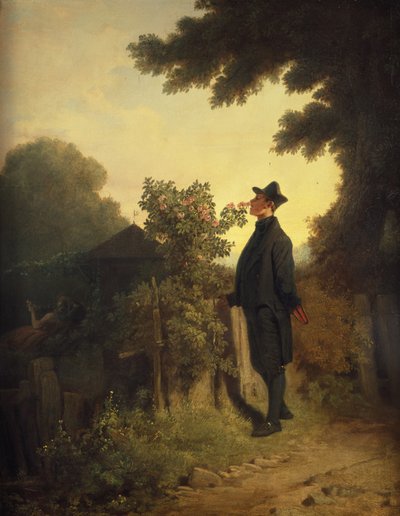 Gül Aşığı, c.1847-50 (tuval üzerine yağlıboya) by Carl Spitzweg