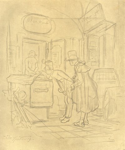 Zollvisitation I, 19. yüzyılın ortaları, c1924. by Carl Spitzweg