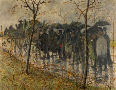yağmurda cenaze alayı by Carl Strathmann