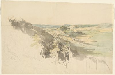 Landsberg Kalesi ile tepelik manzara by Carl Wagner