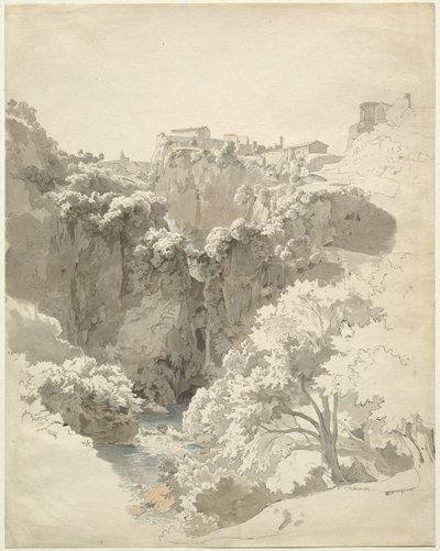 Tivoli ve Aniene Boğazı Üzerindeki Sibyl Tapınağı by Carl Wagner