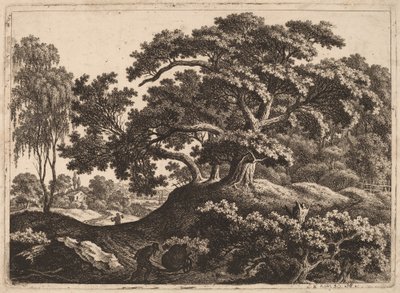 Arabayı iten adamla manzara by Carl Wilhelm Kolbe