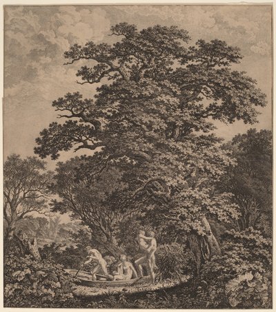 Çıplaklar Bir Tekneye Binerken Manzara by Carl Wilhelm Kolbe