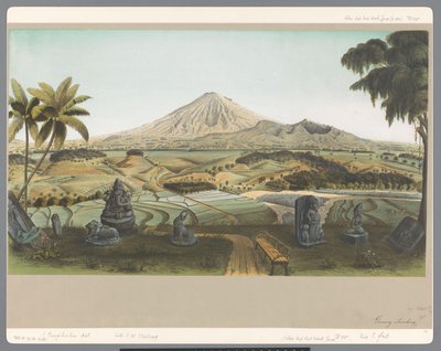 Java'daki Sumbing Dağı'nın görünümü by Carl Wilhelm Mieling (possibly)