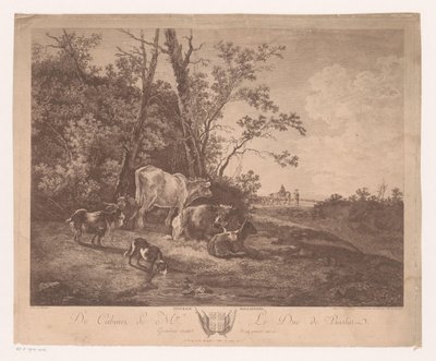 Sığır ile manzara Paturage Hollandois (nesne üzerindeki başlık) by Carl Wilhelm Weisbrod