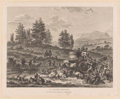 Vintage bir manzara La pleine vendange (nesne üzerindeki başlık) by Carl Wilhelm Weisbrod