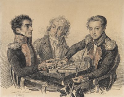 Kont Zakhar Semyonovich Herheulidze 1797-1856, Baron Alexei Ivanovich Cherkasov 1799-1855. by Carl von Hampeln
