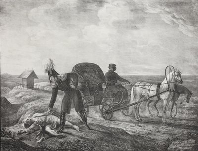 İmparator Alexander I muhtaç bir kişiye yardım ediyor, 1820. by Carl von Hampeln