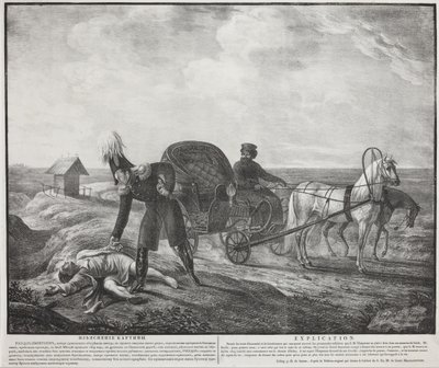 İmparator Alexander I muhtaç bir kişiye yardım ediyor, 1820. by Carl von Hampeln