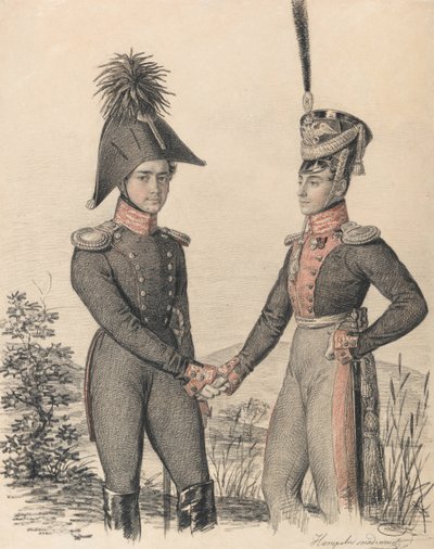 Pyotr Petrovich Esipov 1797-1876 ve Pavel Yakovlevich de Witte 1796-1864, Erken 182 Portresi by Carl von Hampeln