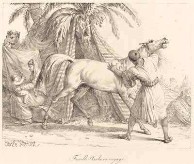 Arap aile seyahat by Carle Vernet