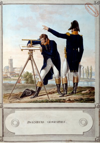 Politeknik Okulu Coğrafyacıları. Mısır seferi (seferi) dönemi (1798-1801). Antoine Dit Carle Vernet (1758-1836) tarafından yapılan gravür by Carle Vernet