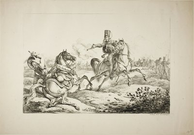 Hussar Tabancasını Bir Alman Ejderhasına Boşaltırken by Carle Vernet