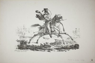 dört nala koşan hussard by Carle Vernet