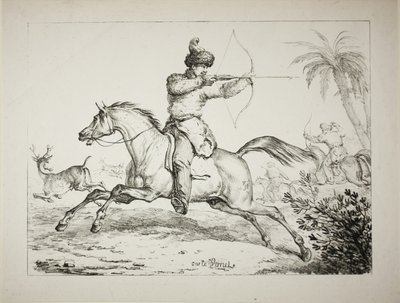 Kalmuk Okçuları Geyik Avı by Carle Vernet