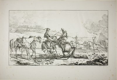 Aynı Anda Üç Atlı Atlı Topçu by Carle Vernet