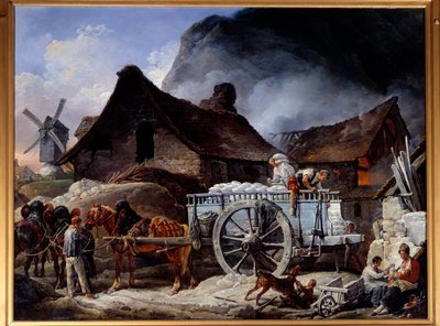 Antoine dit Carle Vernet (1758-1836) 1825 Fontaine Chaalis tarafından Montmartre Tablosunda alçı fırın. Fransa Müzesi Enstitüsü by Carle Vernet