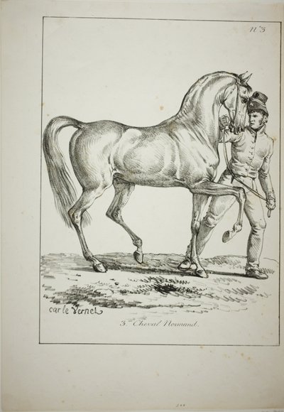Kraliyet Muhafızı, Norman Cavalier, Tam Elbiseli Değil ve At, No. 3 by Carle Vernet