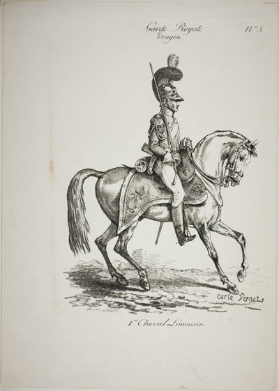 Kraliyet Muhafızı, Norman Atlı Ejderha ve Atı, No. 5, İlk Limoges Atı by Carle Vernet