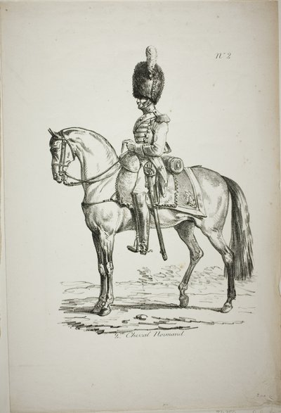 Kraliyet Muhafızı, Norman Atlı Asker ve At, No. 2 by Carle Vernet