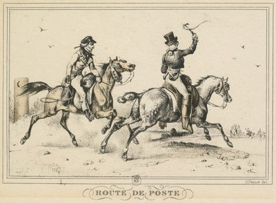 Günlük Hayat, Yollar ve Patikalardan Manzaralar: Posta Yolu..., 1817. by Carle Vernet