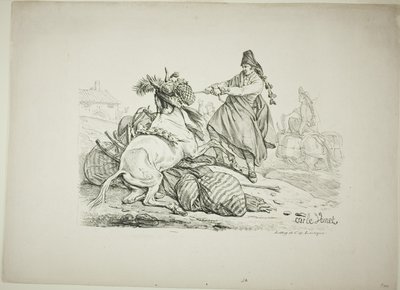 İspanyol Katırcı Katırını Kaldırıyor by Carle Vernet