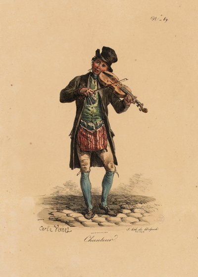 #39;Les Cris de Paris#39;ten sokak şarkıcısı by Carle Vernet