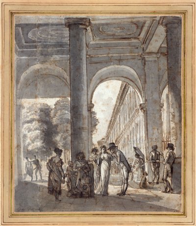 1810#39;daki Kraliyet Sarayı (kağıt üzerine mürekkep) by Carle Vernet