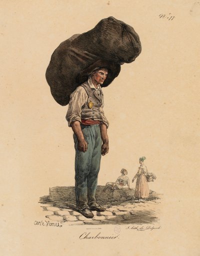 #39;Les Cris de Paris#39;teki kömürcü by Carle Vernet